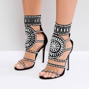 ASOS EMBELLISHED HEELED SANDALS